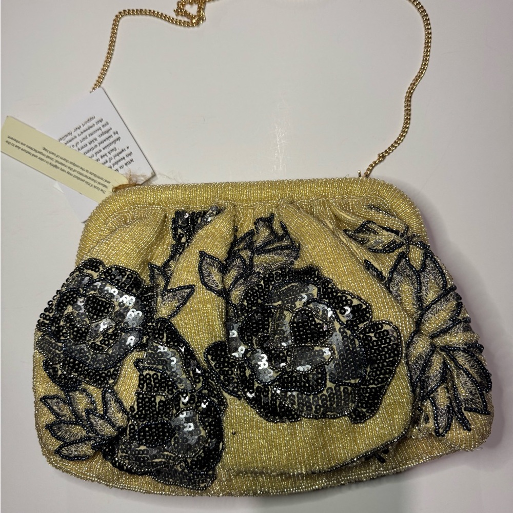 Viral Chic Beaded Floral Clutch